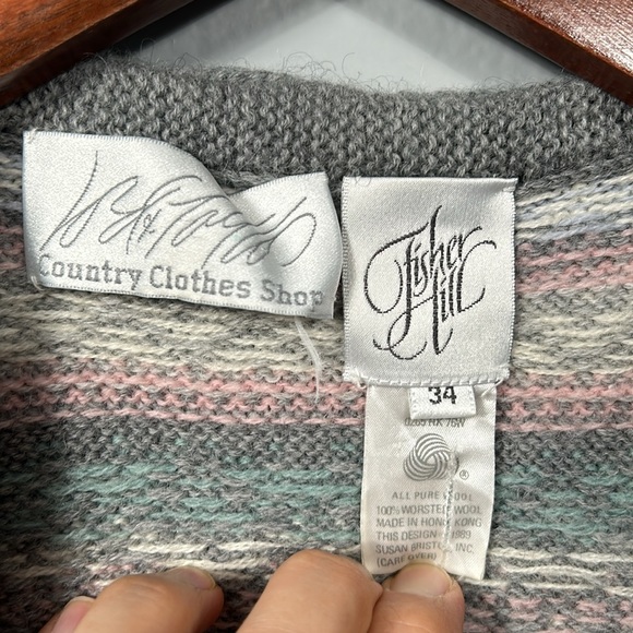 Vintage Lord & Taylor Fisher Hill Wool Long Knit Vest Sweater size 34-4 - Picture 7 of 14